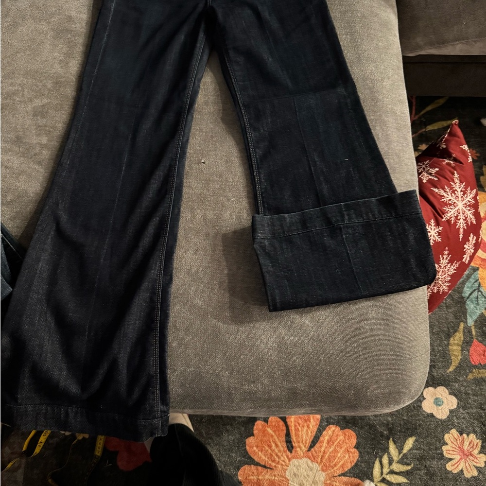 7 For All Mankind Dark Blue Flare Jeans